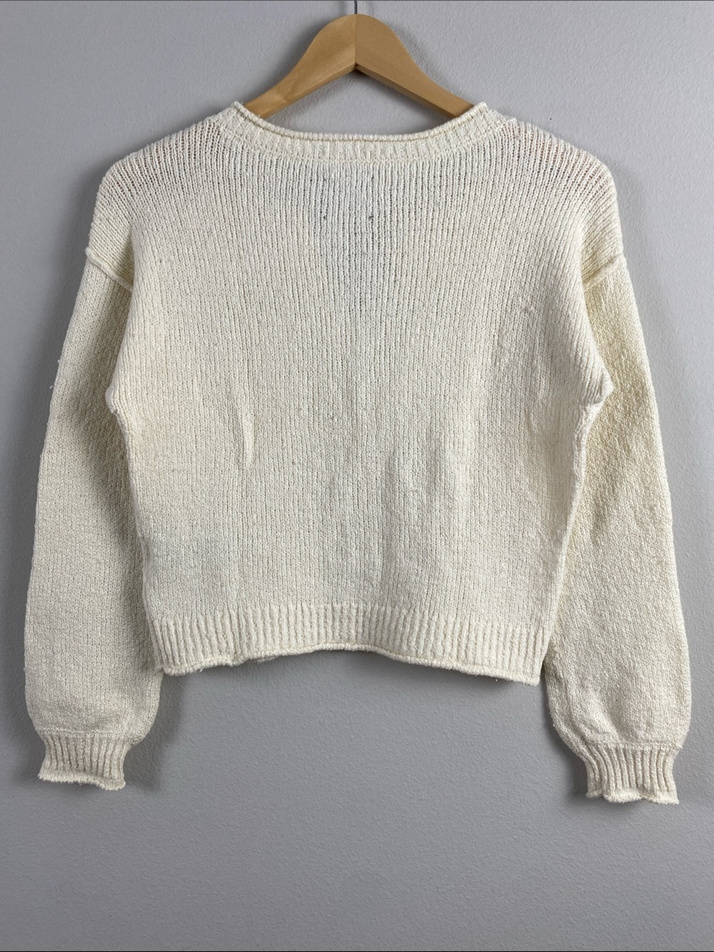 Abercrombie & Fitch Open Collar Roll Hem Long Sleeve Drop Shoulder Sweater - Picture 2 of 16